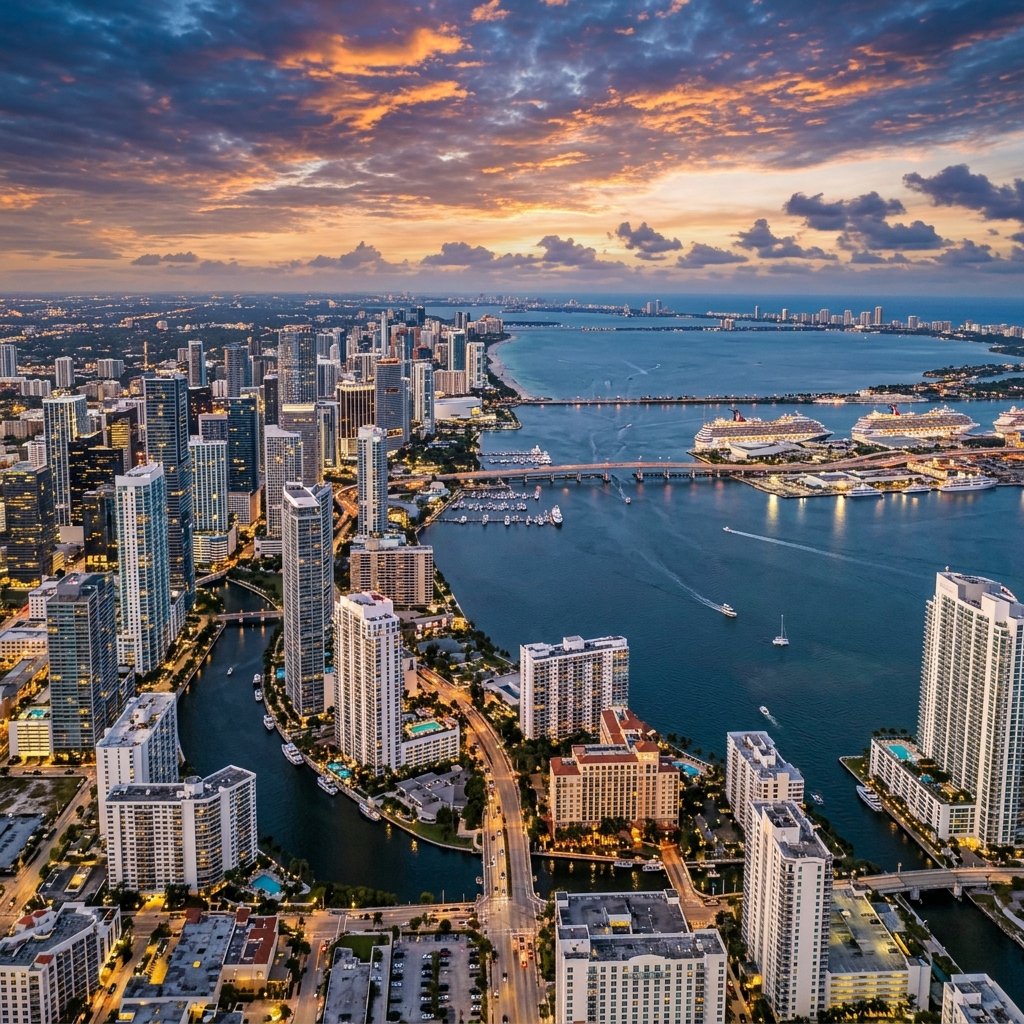 Miami-Dade and Broward County skyline — J&B Security coverage area